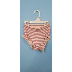 Matilda Jane/MJ Pink Cream Stripe Ruffle Diaper Cover 18-24 Months